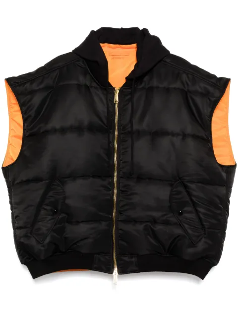 VETEMENTS hooded logo bomber vest