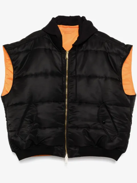 VETEMENTS hooded logo bomber vest