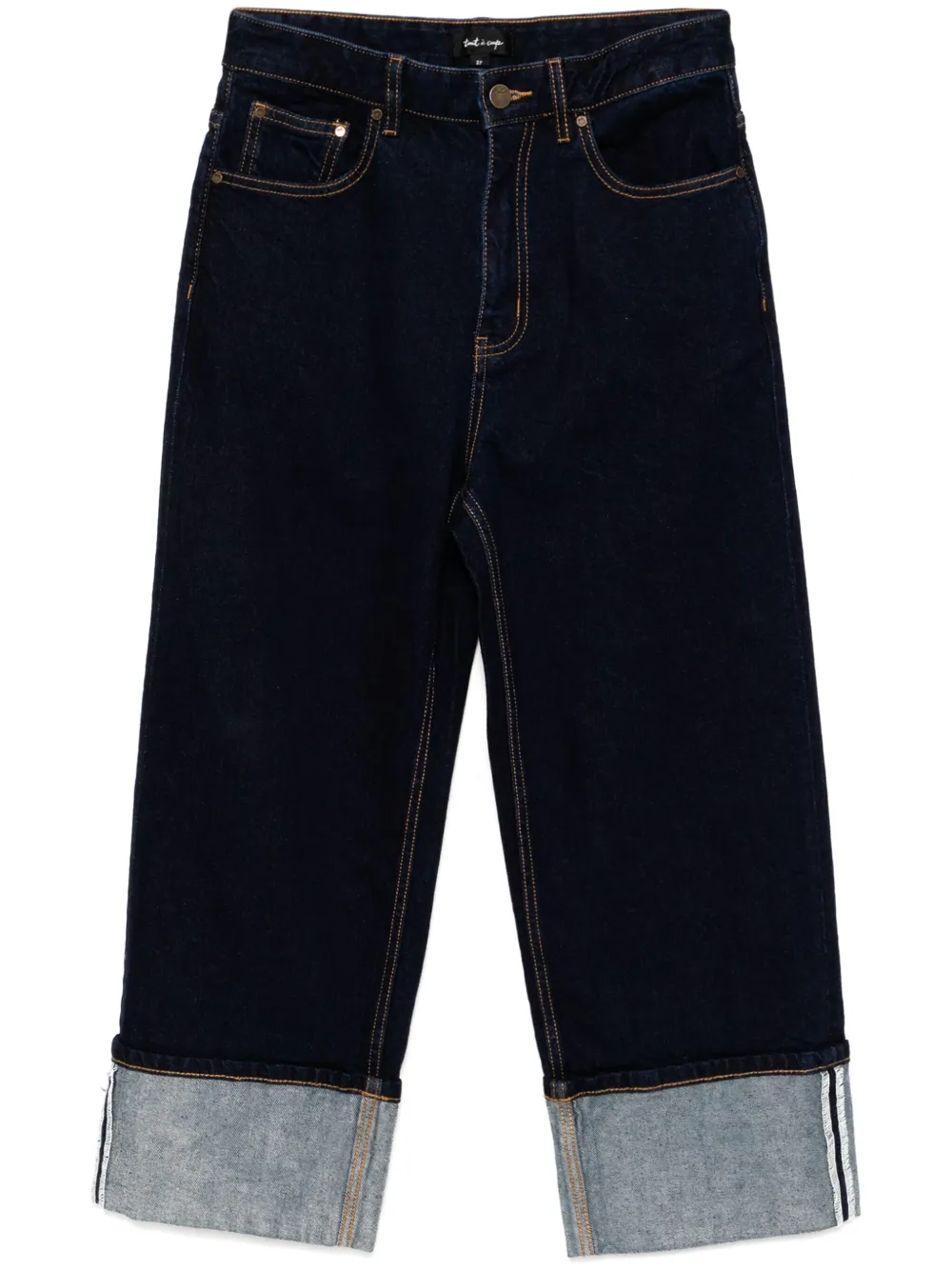 turned-up cuff jeans