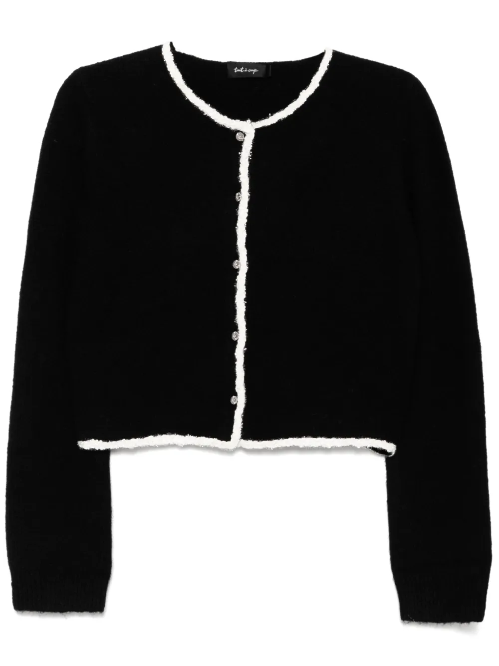 contrast-trim cardigan