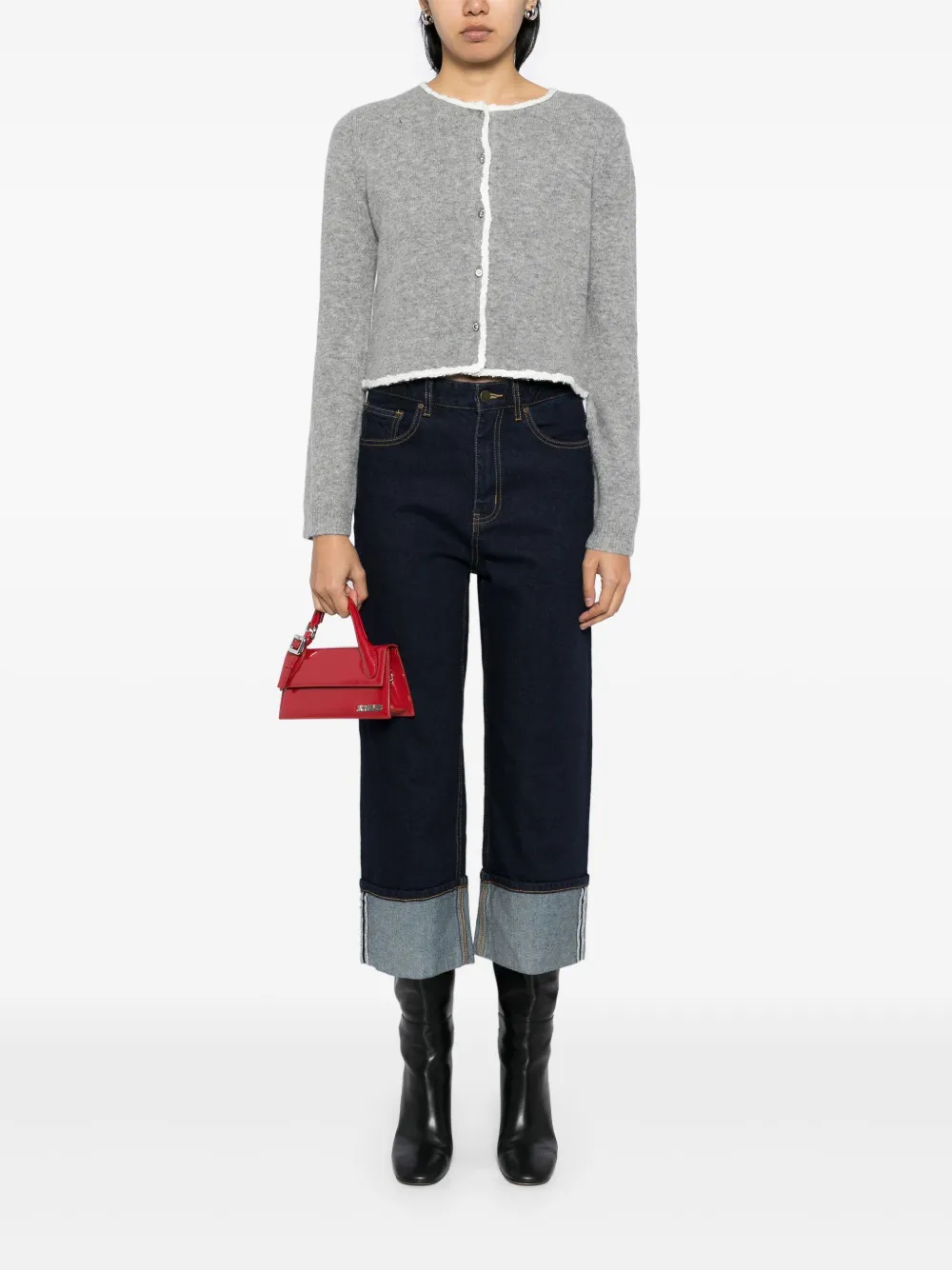 tout a coup Vest met contrasterende afwerking - Grijs