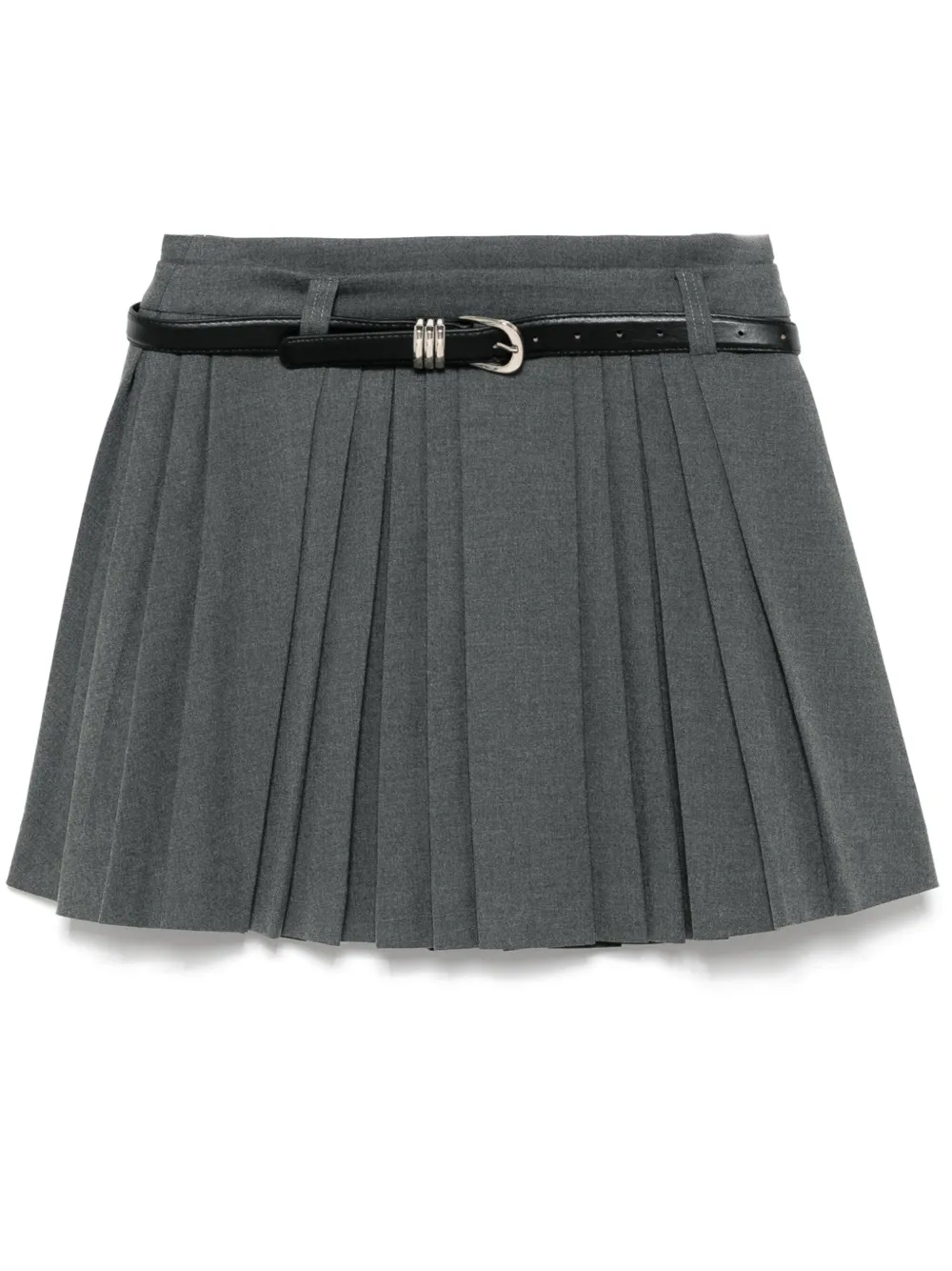 belted pleated skirt