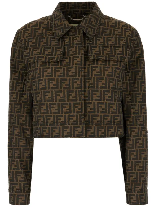 Veste crop à motif FF - FENDI - Modalova