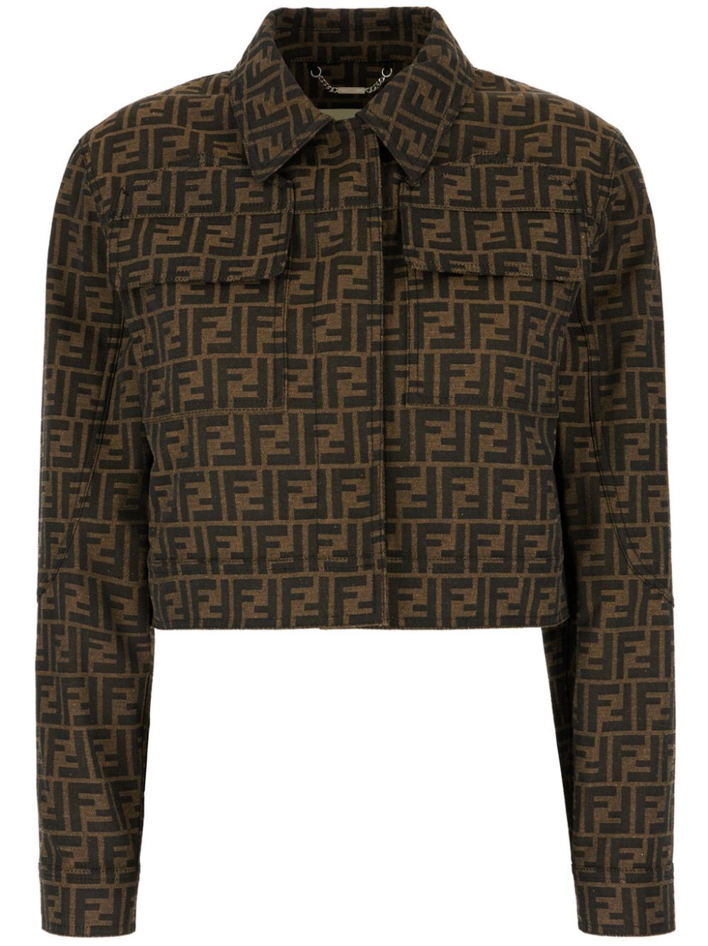 FENDI FF-MOTIF CROPPED JACKET 