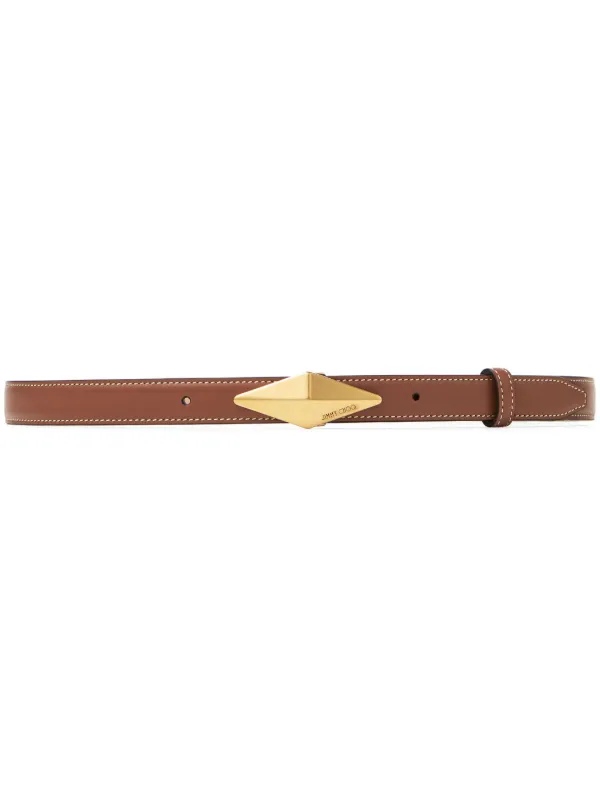 Jimmy Choo Diamond-clasp Belt in Brown
