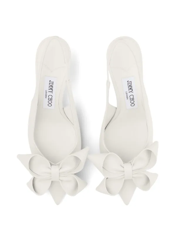 【最安値挑戦】 Jimmy Choo スリングバック パンプス | ホワイト | FARFETCH JP 靴
