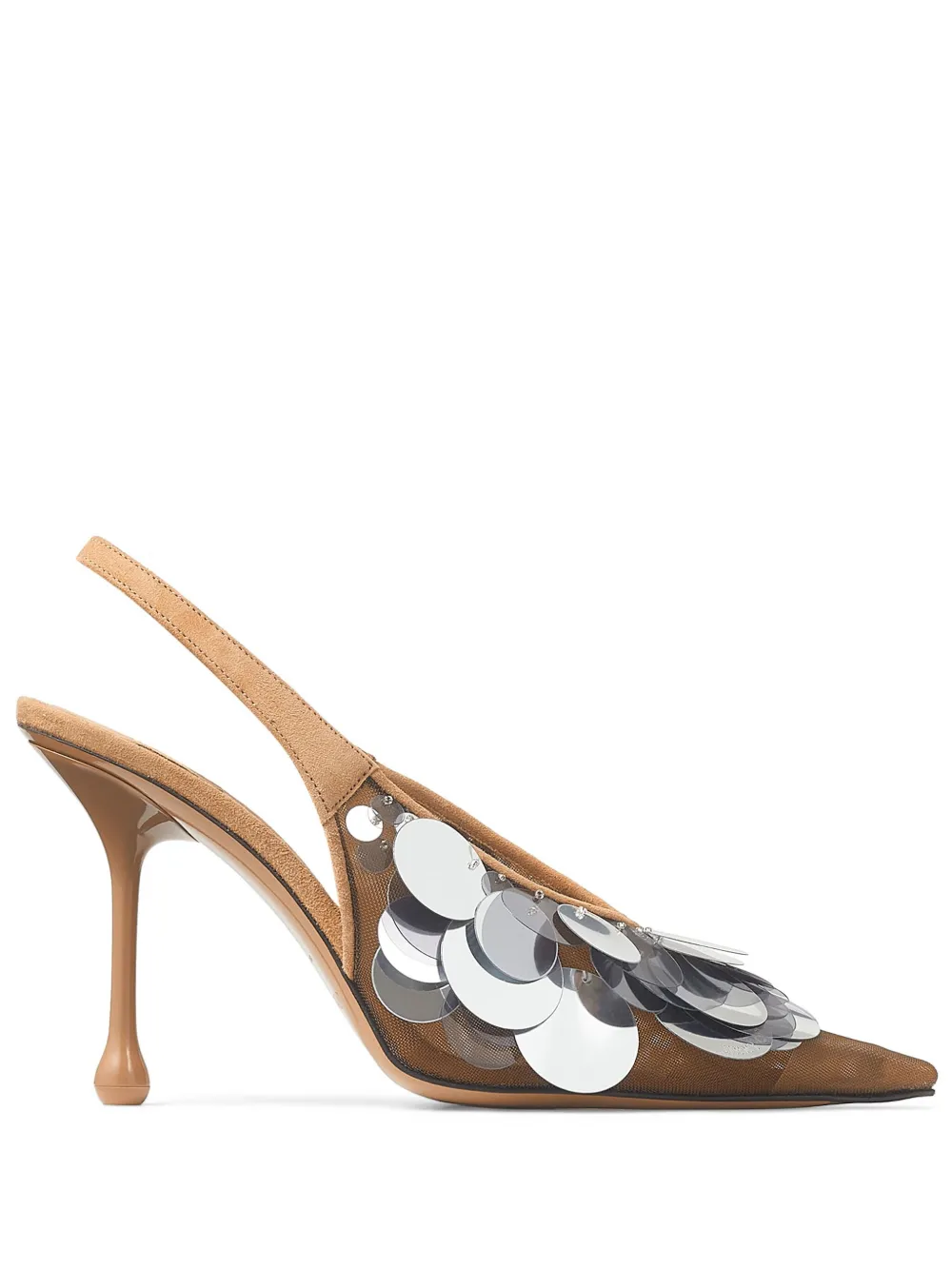 Jimmy Choo 95mm Isa embellished pumps Brown