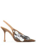 Jimmy Choo 95mm Isa embellished pumps - Brown