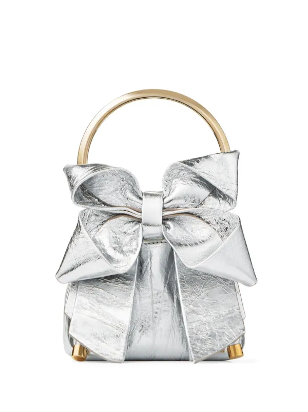 ＊SALE開始!! JImmy Choo マイクロ ボン ボン ＊ Micro Bon Bon | Ivory Satin Mini Bag with All-Over Pearls