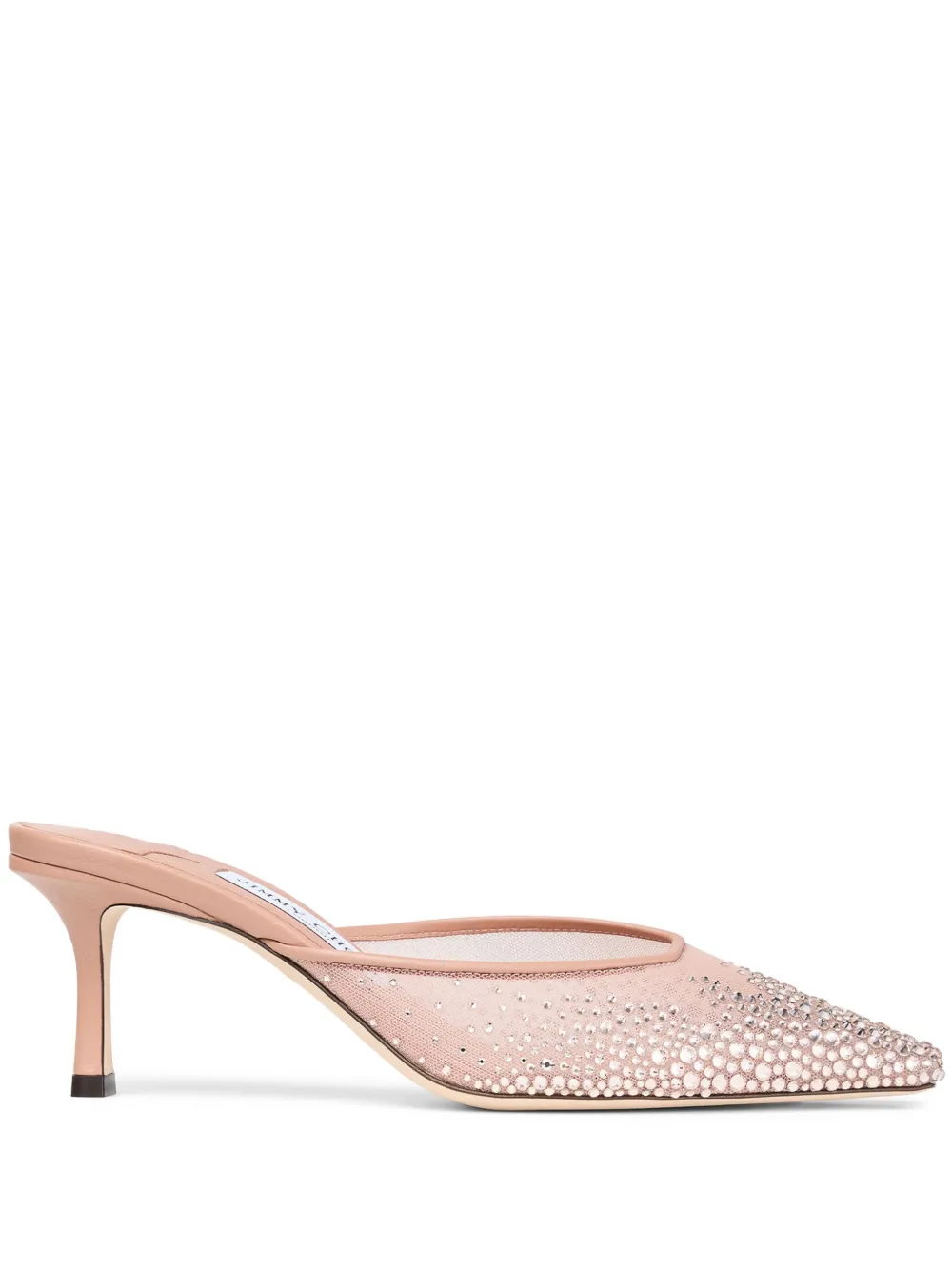 Jimmy Choo 65mm crystal-embellished mules Pink