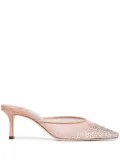 Jimmy Choo 65mm crystal-embellished mules - Pink