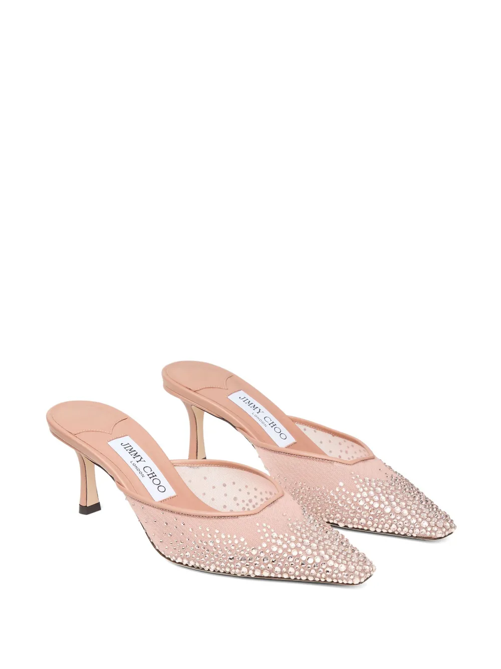 Jimmy Choo 65mm crystal-embellished mules Pink