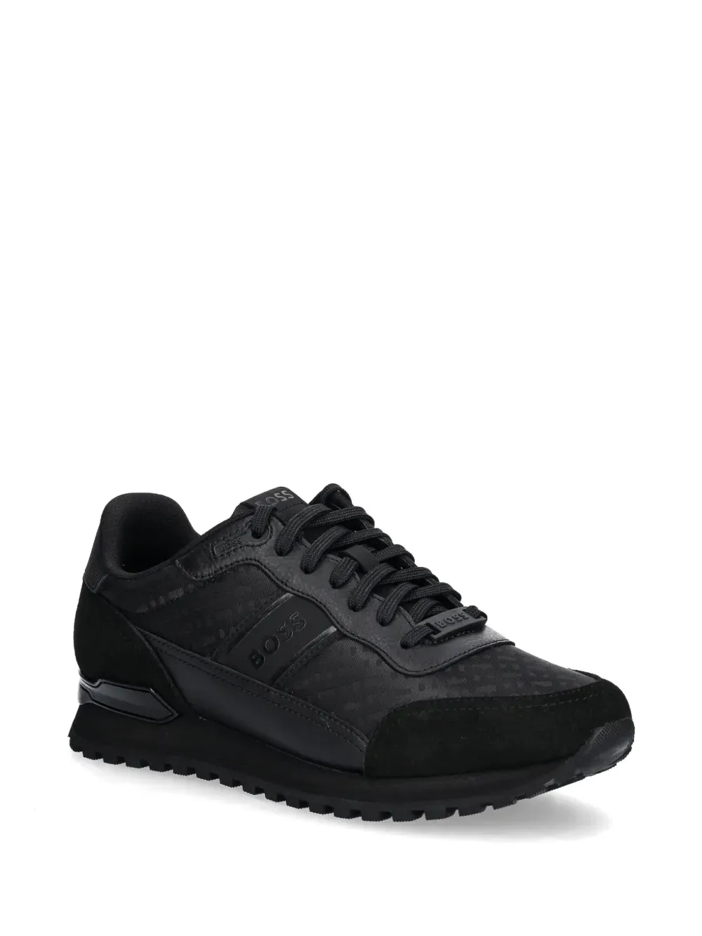 BOSS Sneakers met monogram-jacquard - Zwart