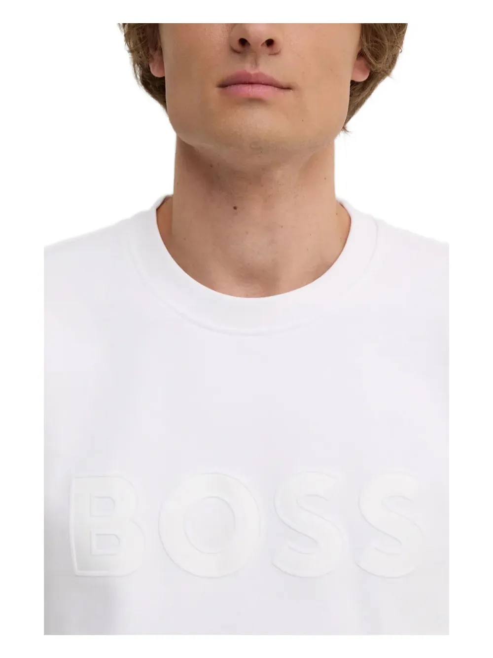 BOSS C-Soleri 60 sweater met ronde hals Wit
