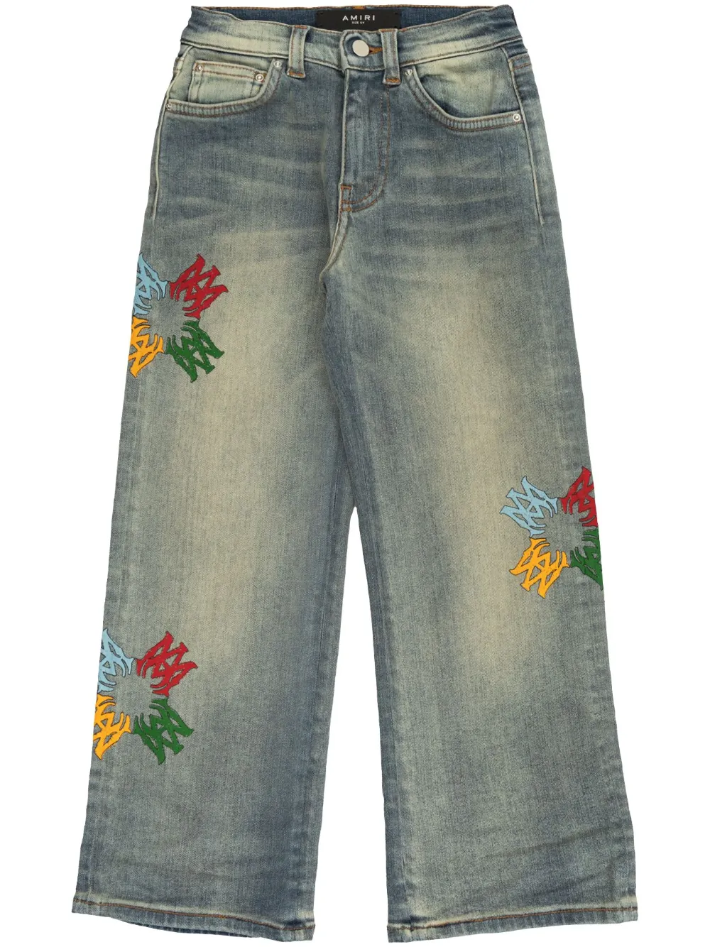 Amiri Logo-print Jeans In Blue