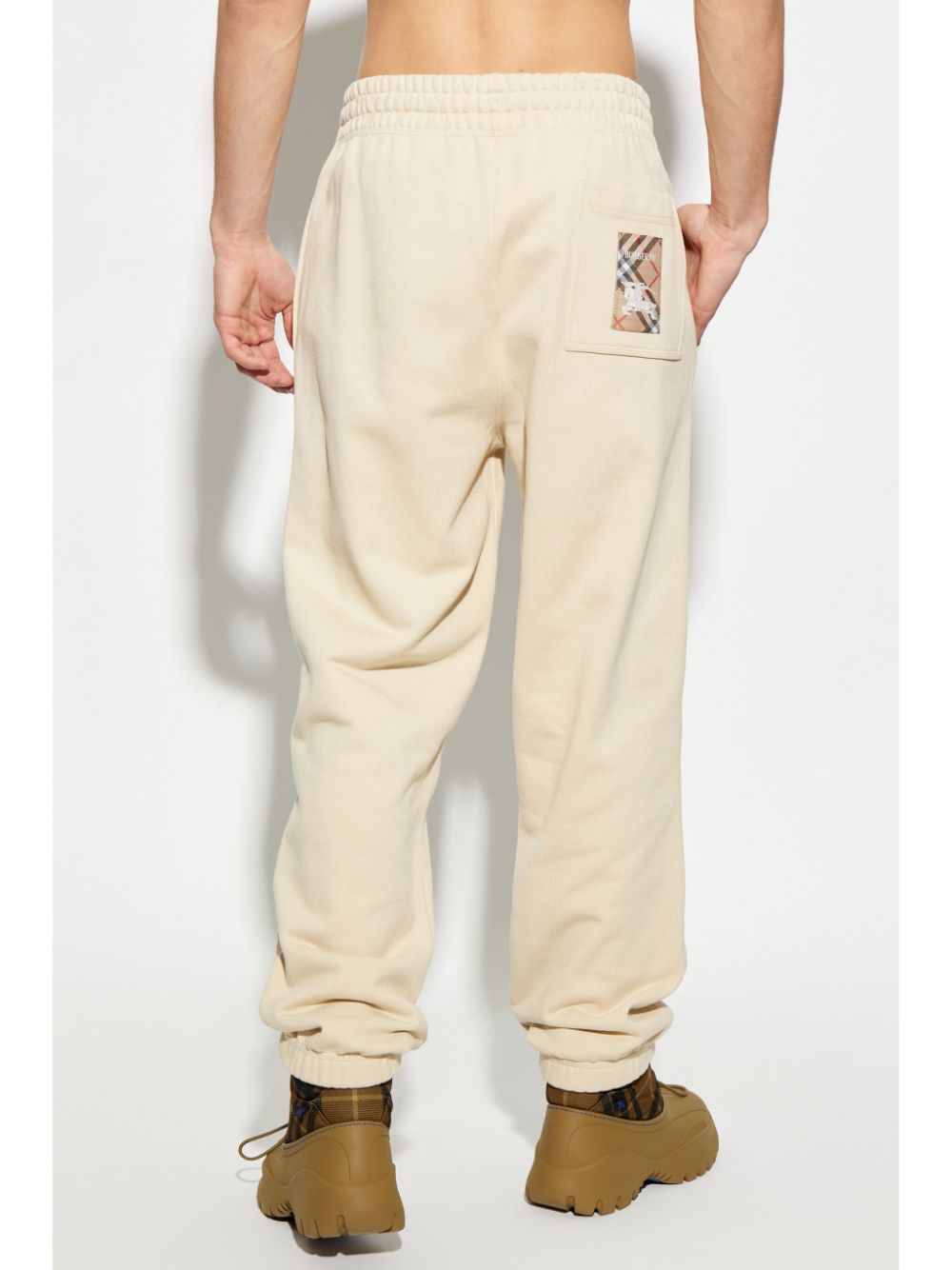 Burberry Check Label cotton track pants Men