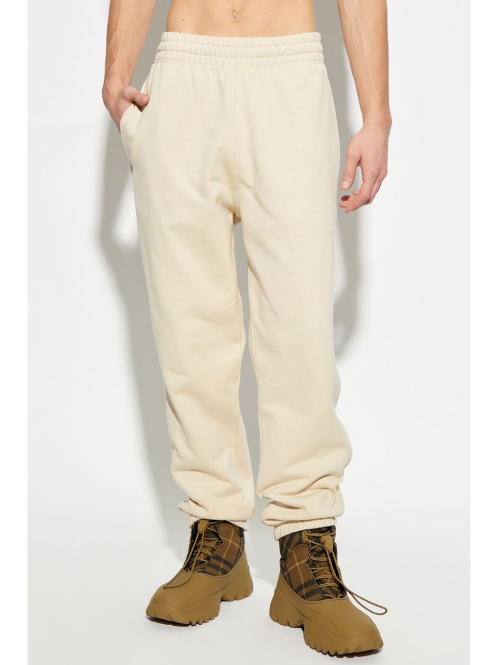 Burberry Check Label cotton track pants Men