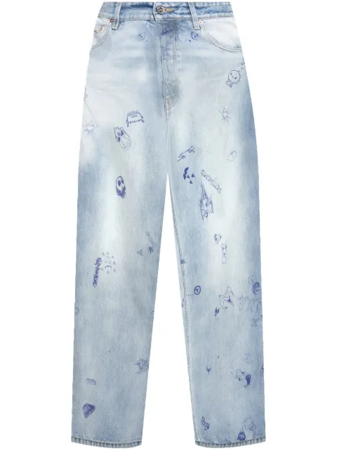 VETEMENTS printed wide-leg jeans