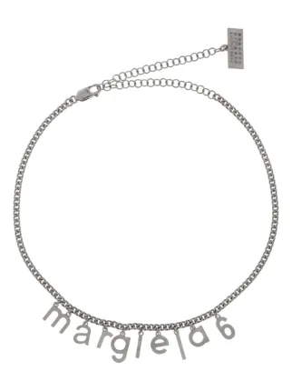 MM6 Maison Margiela ロゴ ネックレス | シルバートーン | FARFETCH JP