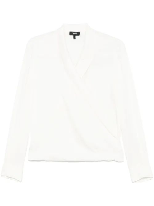 Blouse cache-cœur à revers pointus - Theory - Modalova