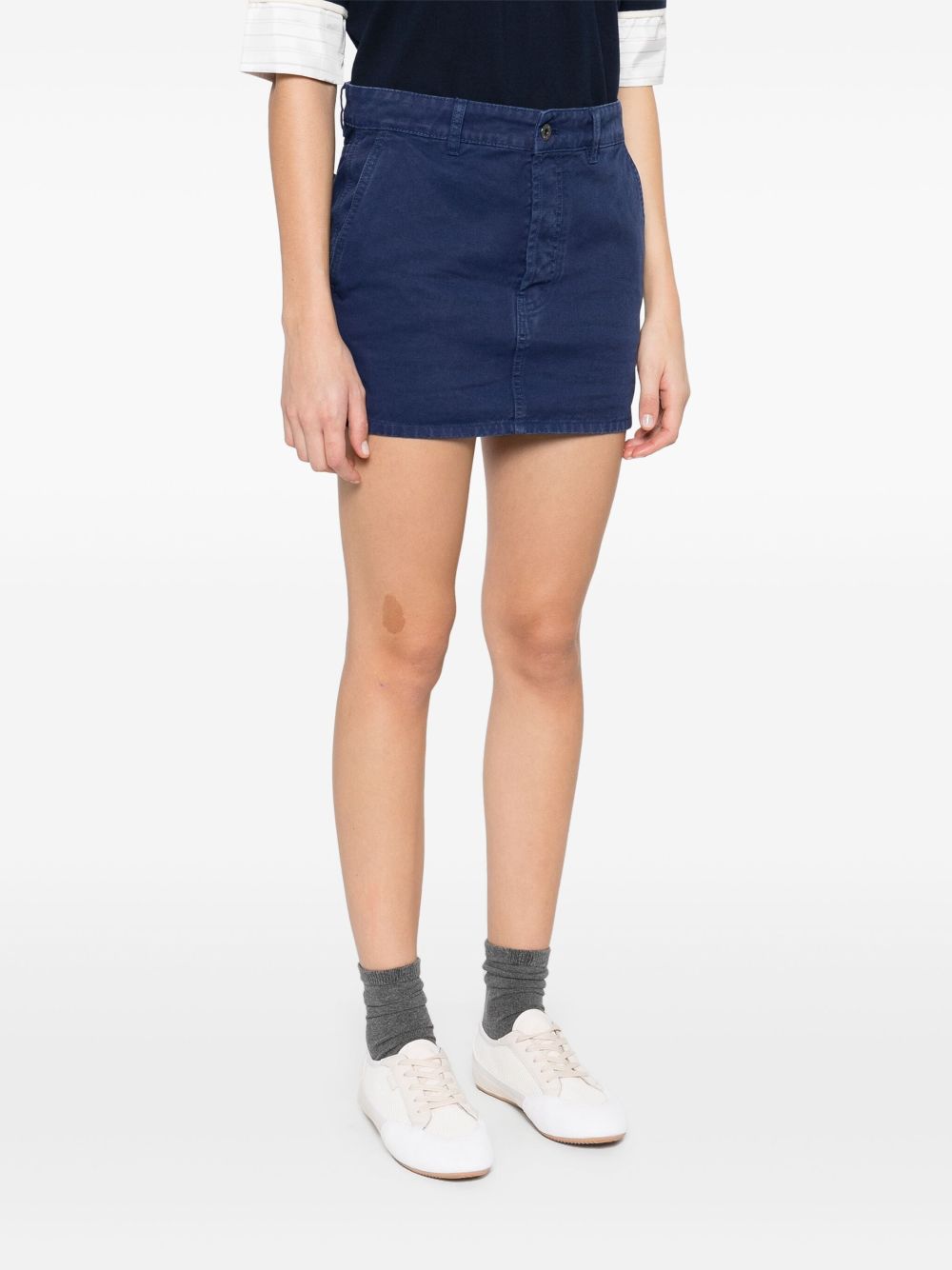 Miu Miu logo-applique mini skirt Women