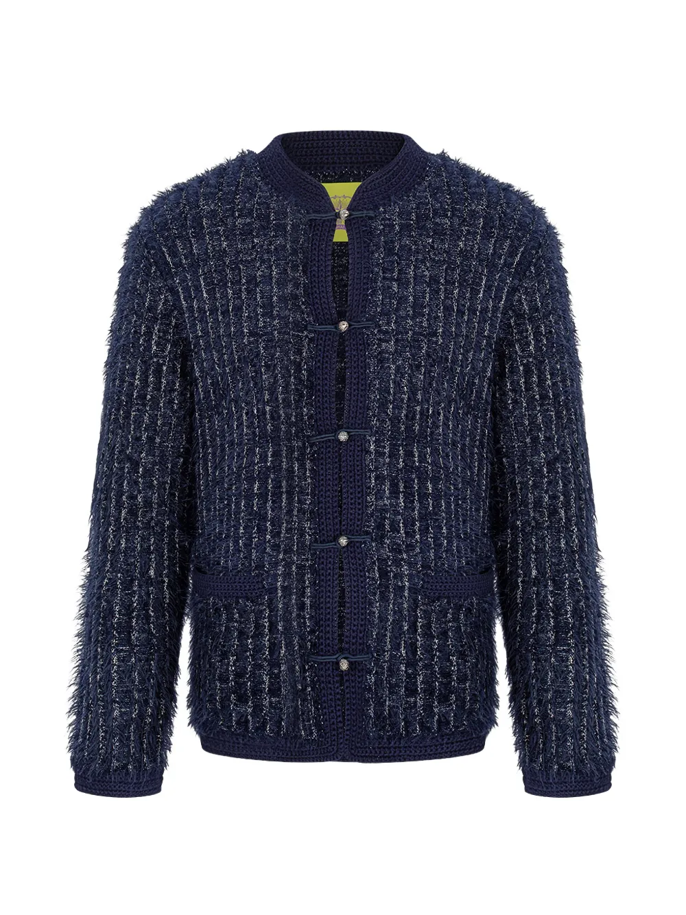 Shanghai Tang metallic tweed cardigan - Blau