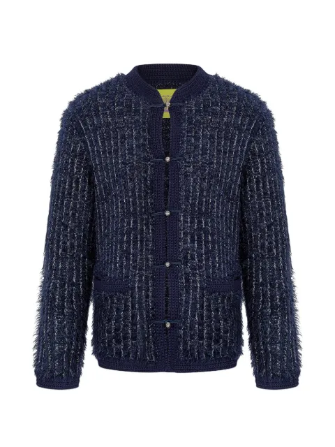 Shanghai Tang metallic tweed cardigan