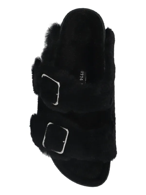 【関税&送料込】Birkenstock 1774 Slipper Arizona Shearling Arizona shearling sandals in red - Birkenstock 1774 | Mytheresa