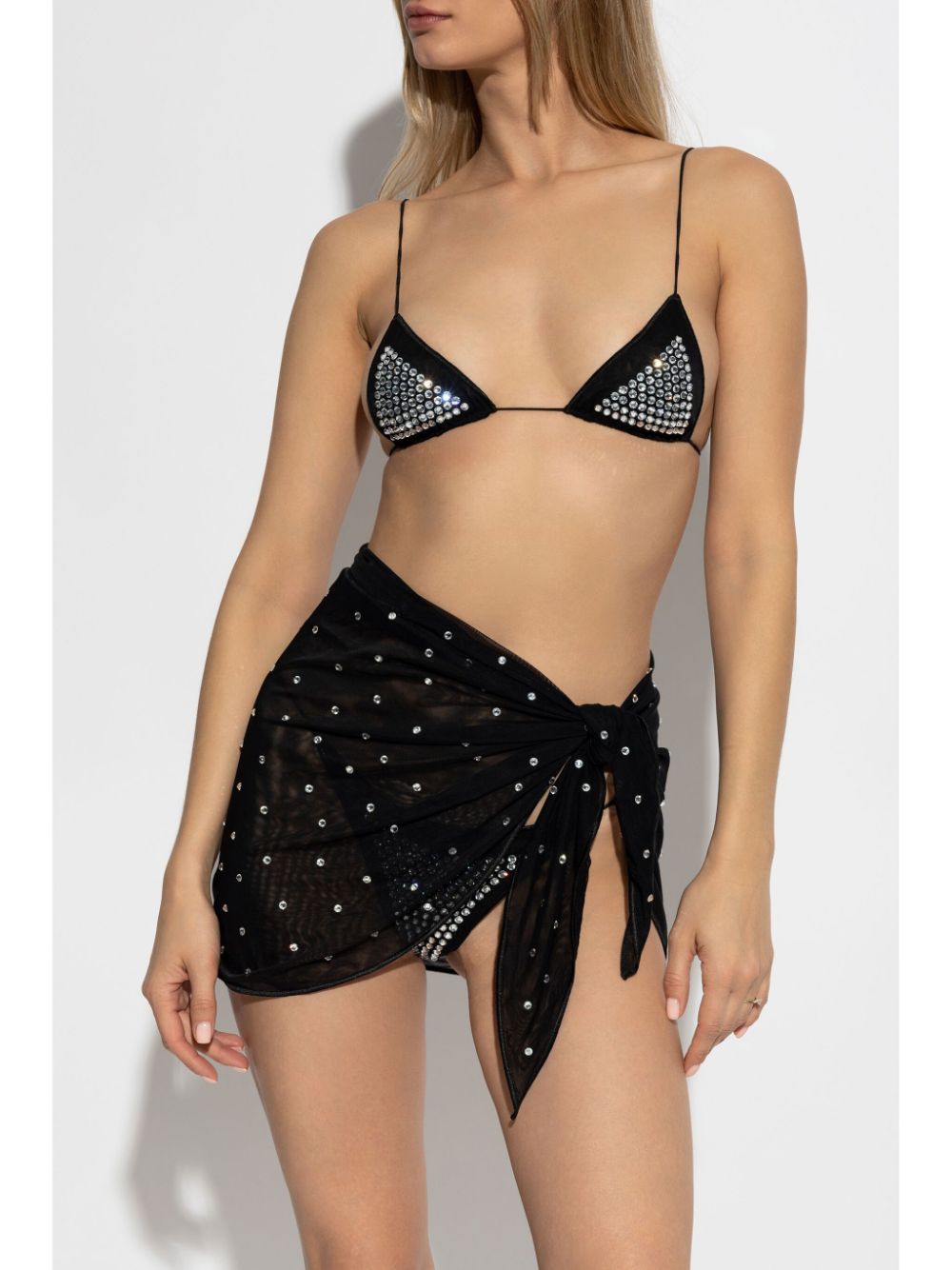 Oséree sequinned beach cover-up Zwart