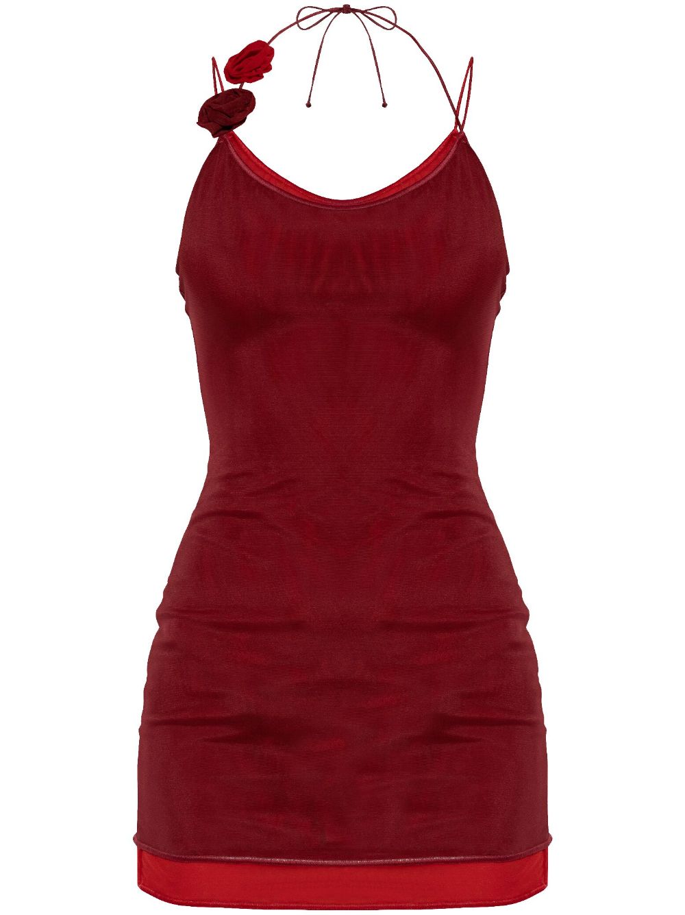 Oséree floral-appliqué mini dress Rood