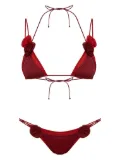 Oséree rose-appliqué bikini - Red