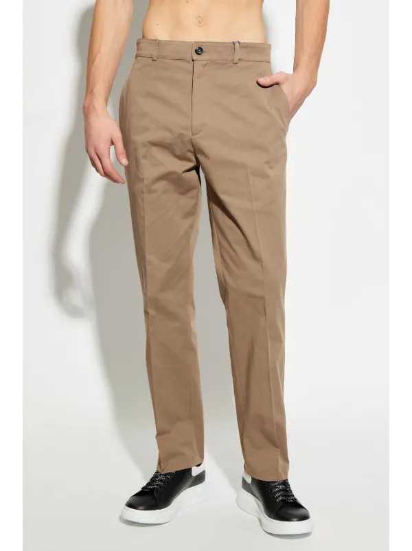 【関税込み】Burberry Trousers Burberry Cotton Chino Trousers | Neutrals | FARFETCH