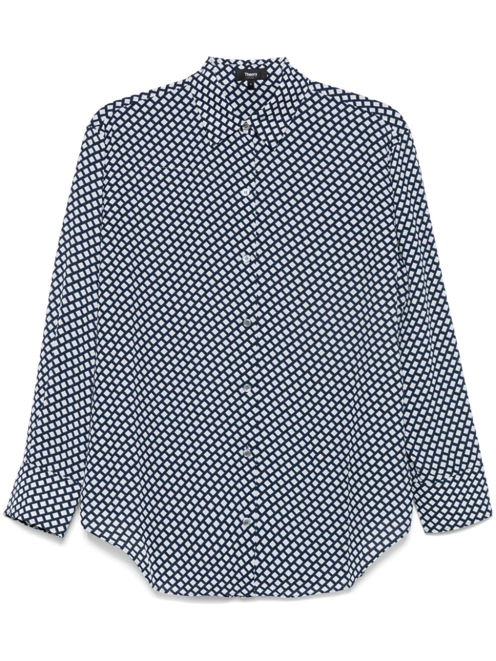 Theory geometric-pattern shirt - Blue