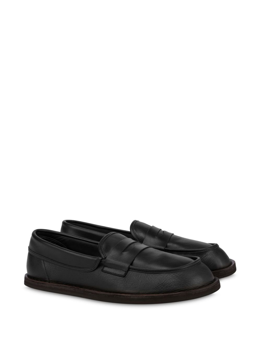 Moschino Leren loafers - Zwart