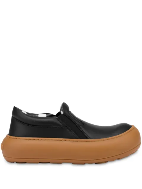 Moschino baskets en cuir à logo embossé