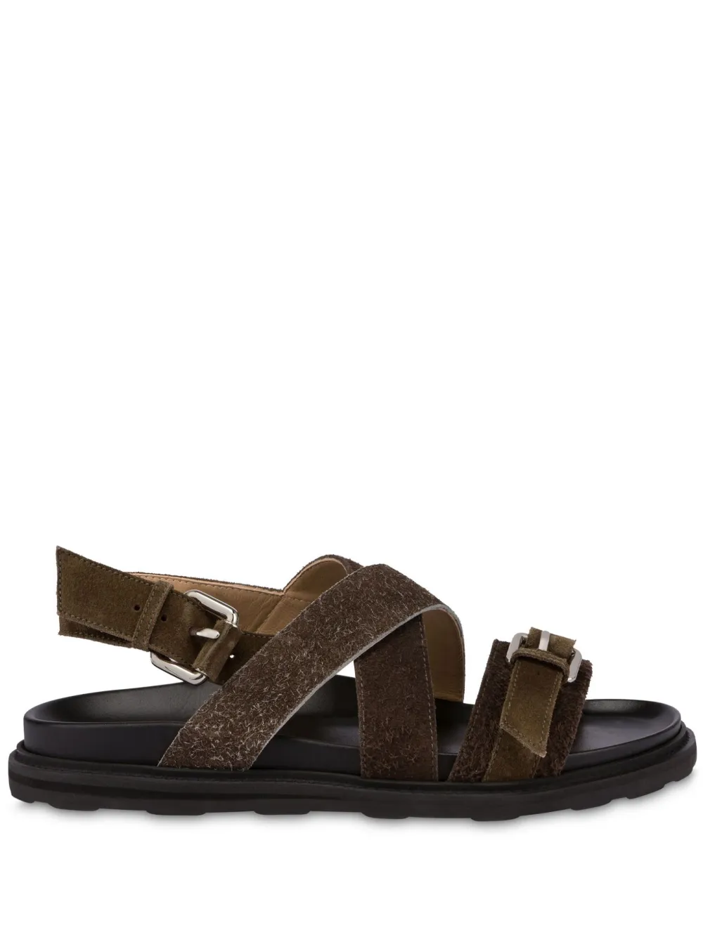 Moschino Suède sandalen met gesp Bruin