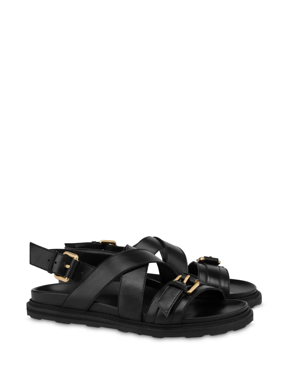 Moschino Leren sandalen - Zwart