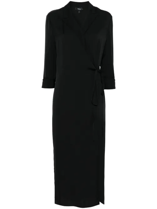 Robe longue à col à revers - Theory - Modalova