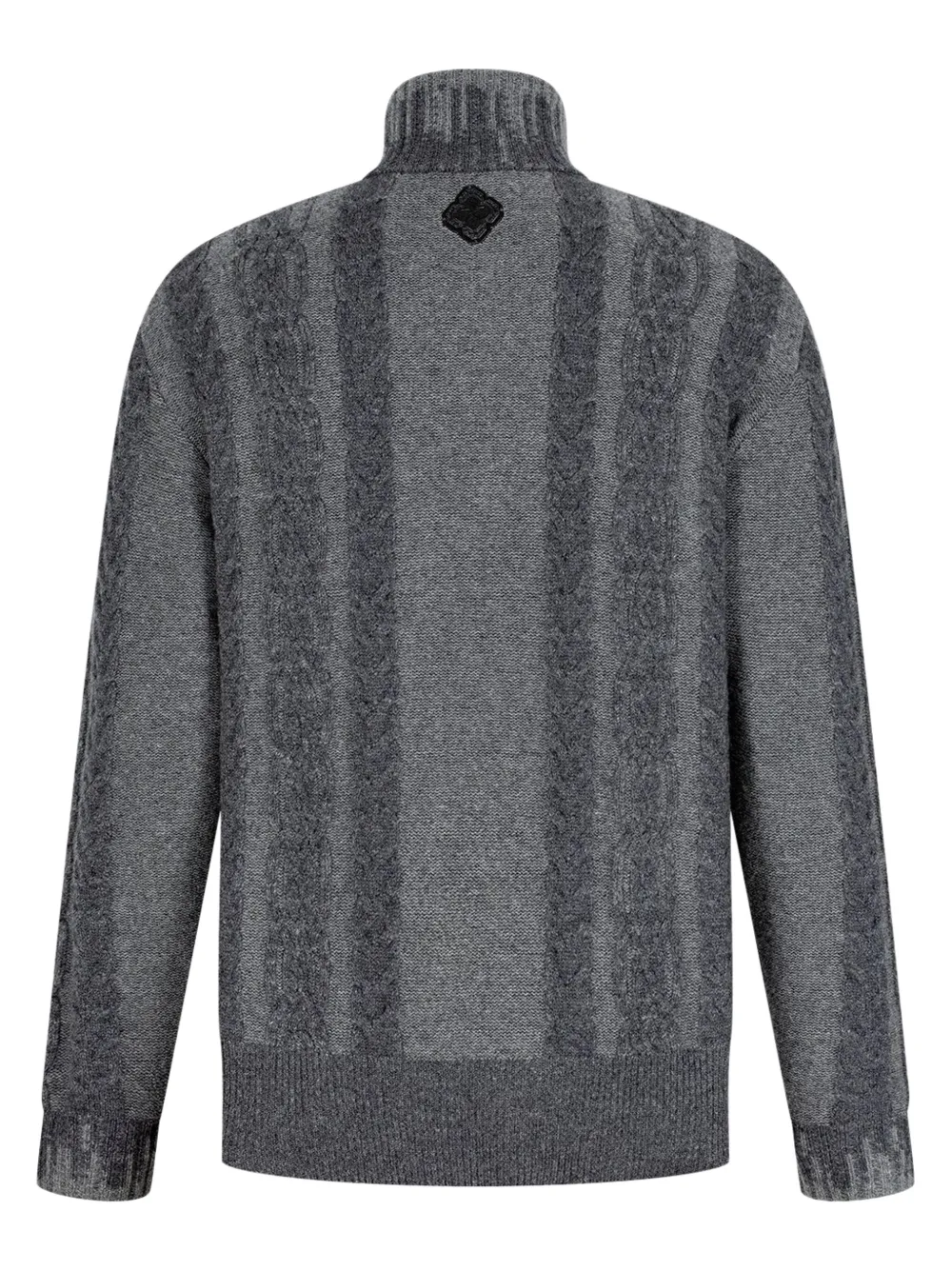 Shanghai Tang cable-knit zip cardigan - Grey