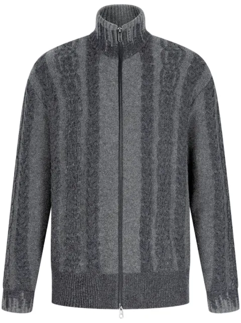 Shanghai Tang cable-knit zip cardigan