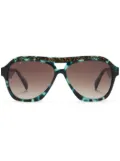 Genny pilot-frame sunglasses - Green