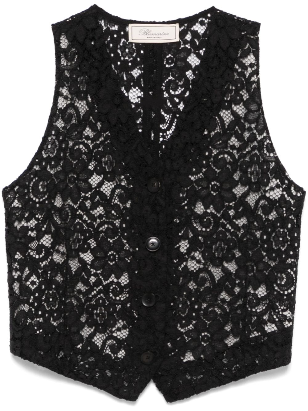 Blumarine floral-lace waistcoat - Black