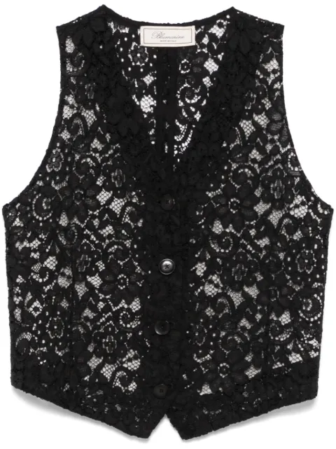 Blumarine floral-lace waistcoat