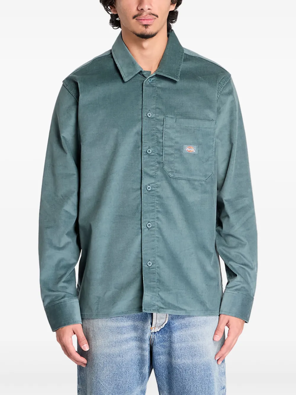 DICKIES ロゴパッチ シャツ - グリーン DICKIES ロゴパッチ シャツ - グリーン