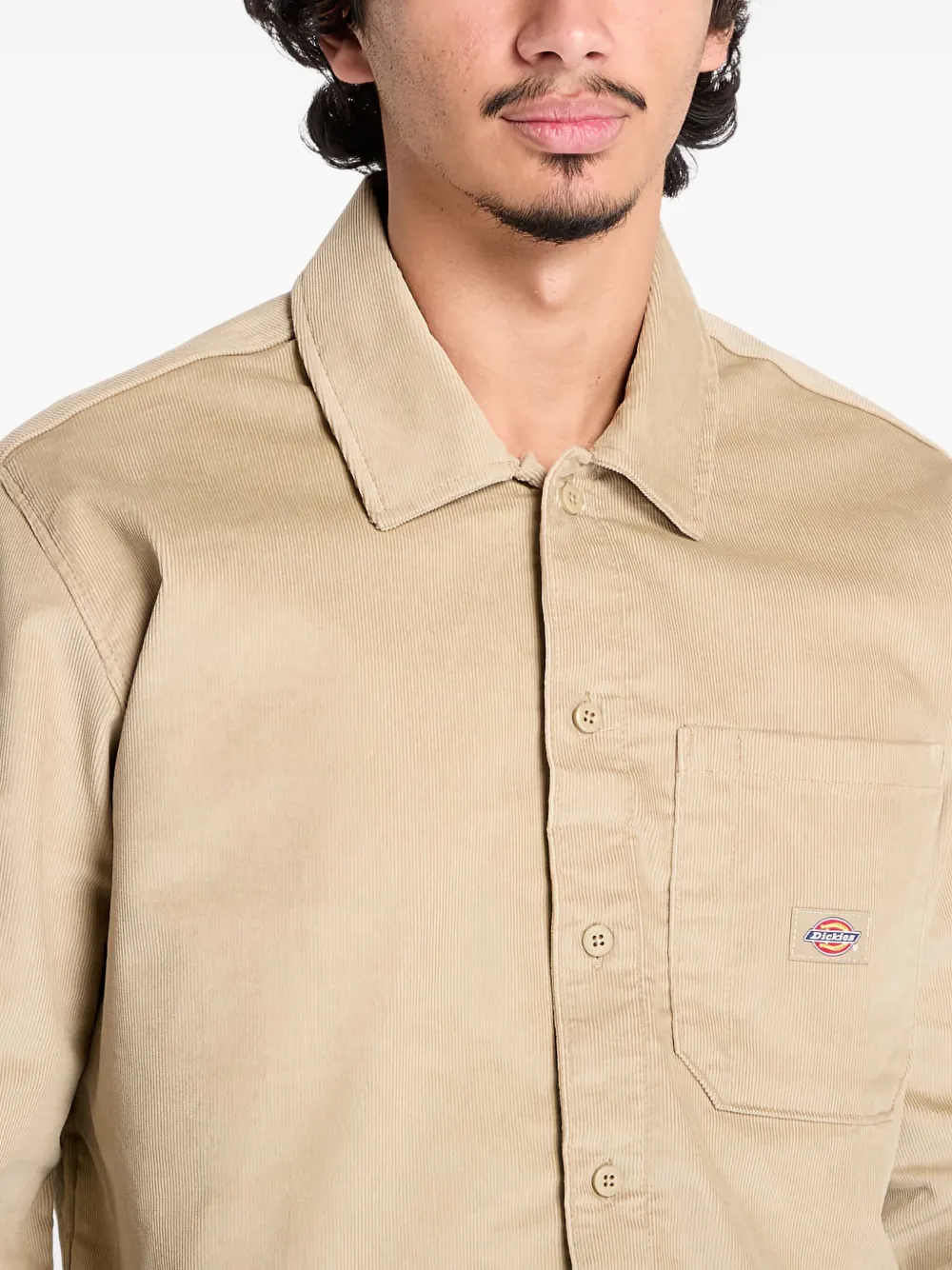 DICKIES Overhemd met logopatch Bruin