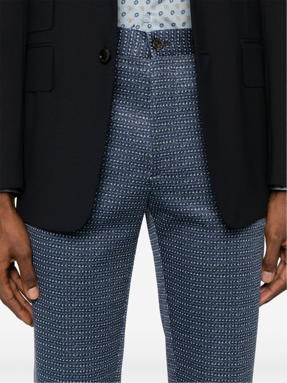 ETRO Broek met jacquard Blauw