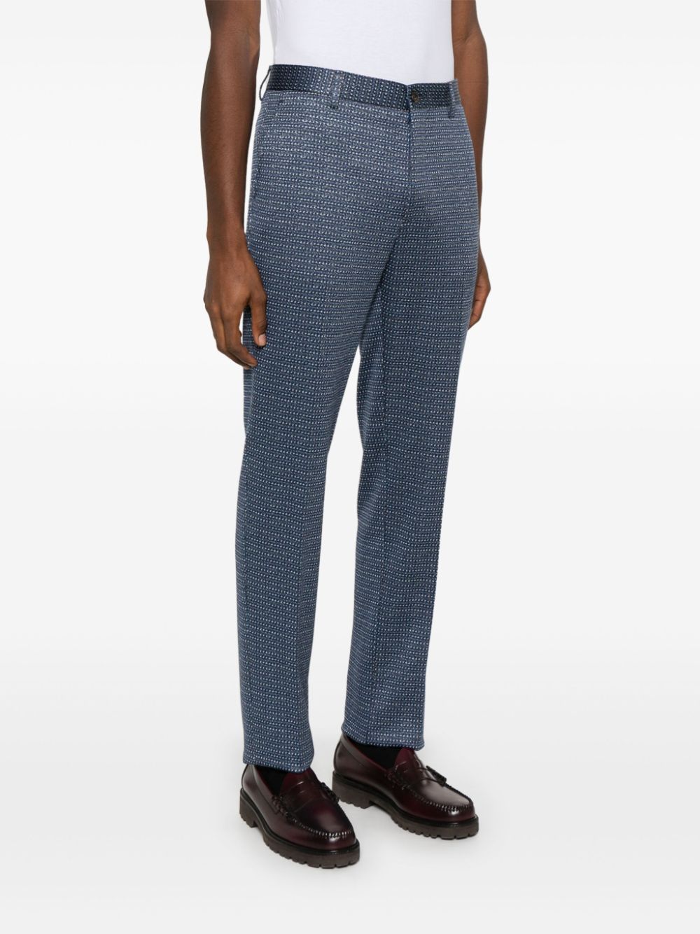 ETRO Broek met jacquard Blauw