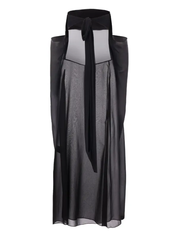 【関税込み】Christopher Esber ブラック ベール マキシドレス Christopher Esber Levitate Maxi Dress | Black | FARFETCH