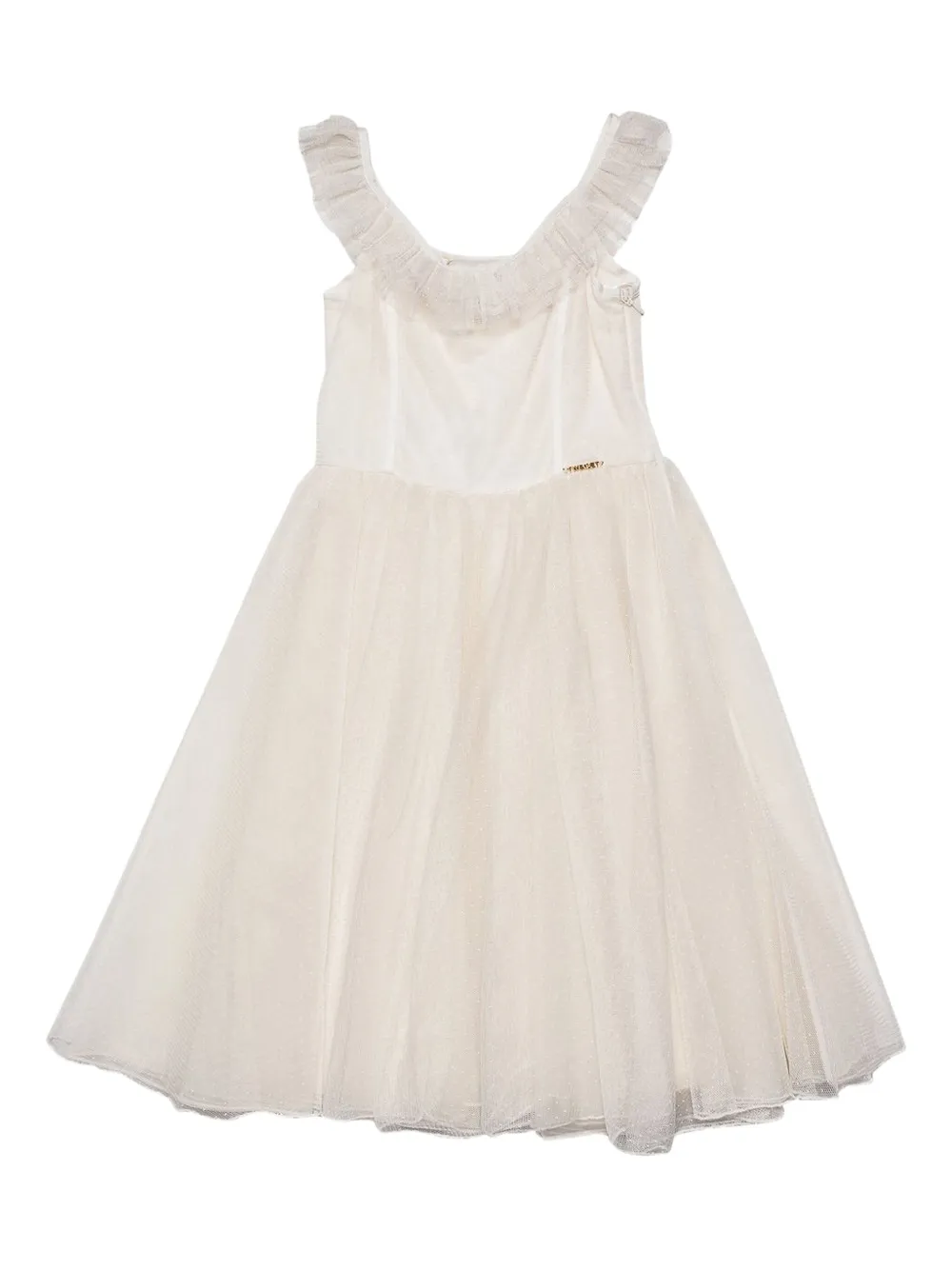 TWINSET Kids Jurk met ruches detail Beige