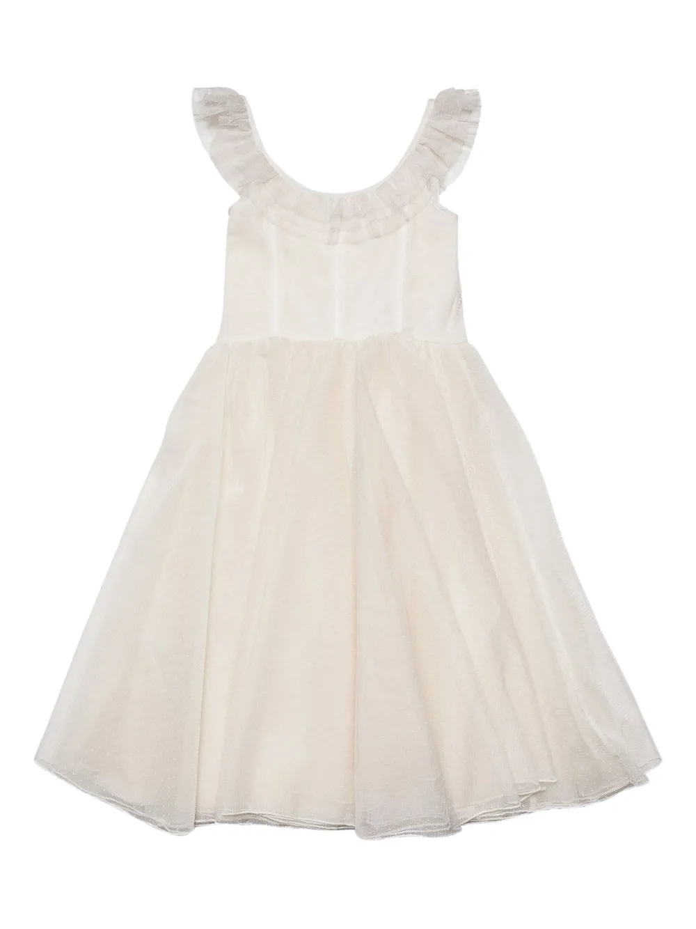 TWINSET Kids Jurk met ruches detail Beige
